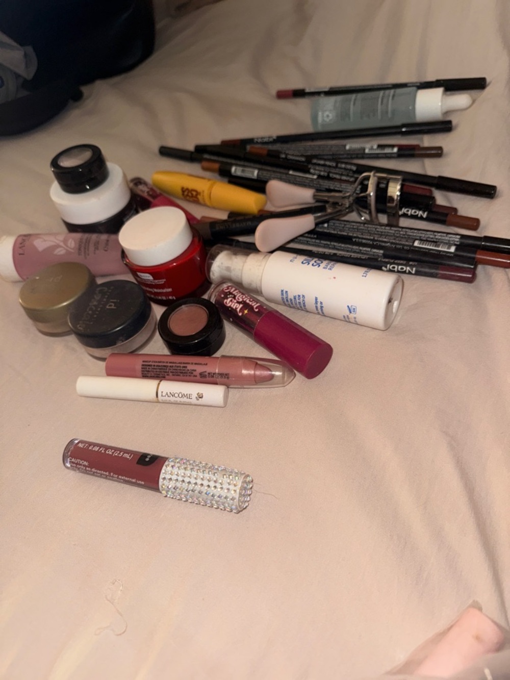 Various used makeup - Lip liners, mascara, bare minerals  , elf, Lancôme others
